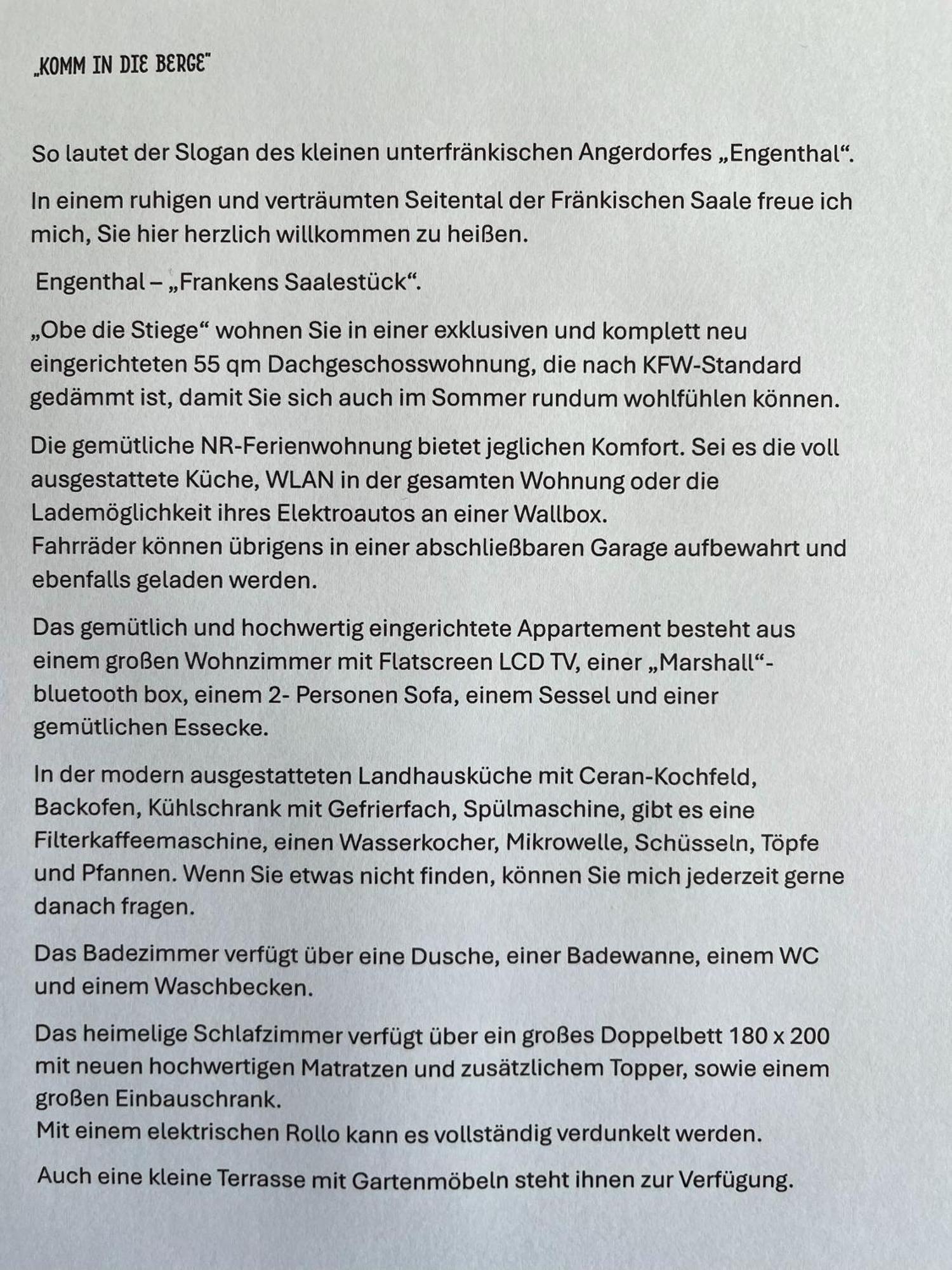 Appartement Angernest Elfershausen